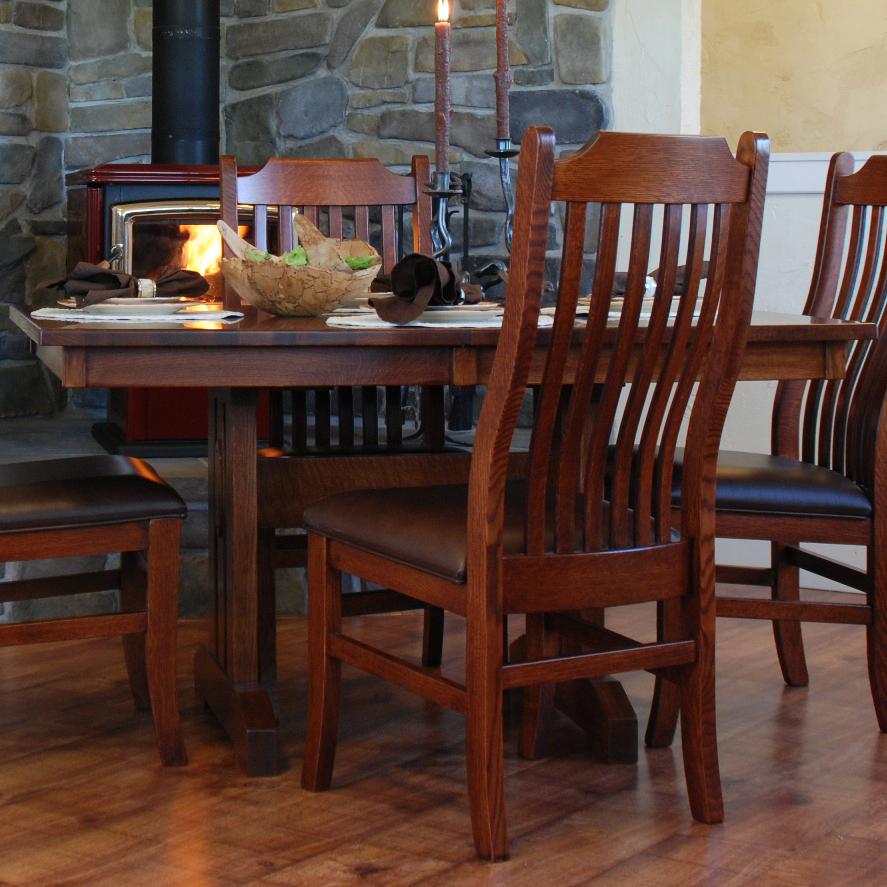 Oakwood Industries Casual Dining 11602 Mini Mission Trestle Table